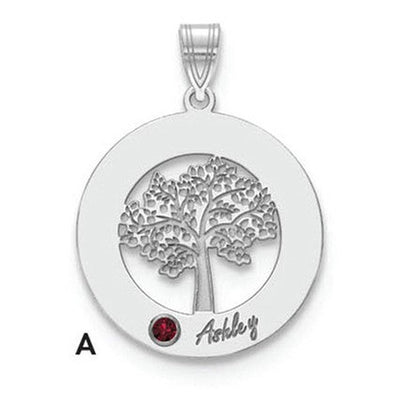 14K white gold birthstone pendants & charm