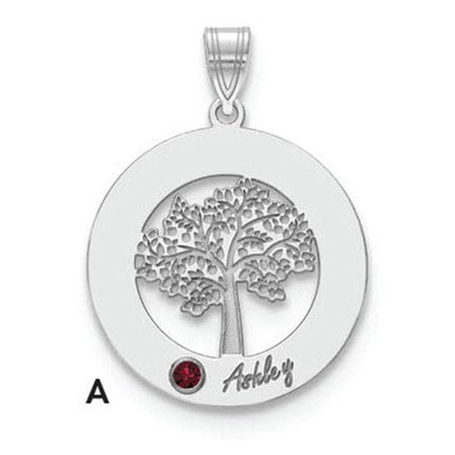 14K white gold birthstone pendants & charm