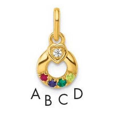 14K gold birthstone pendant