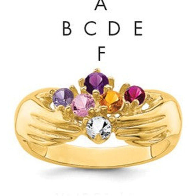 14K gold family ring