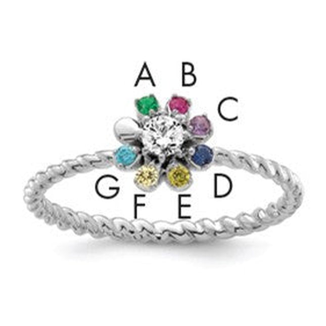 14K gold diamond birthstone ring