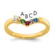 14K White Gold 3 Synthetic Birthstone with Diamond Mother's Ring