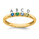 14K Yellow Gold 4 Synthetic Birthstone Mother's Ring