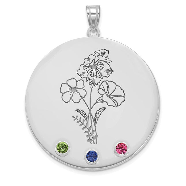 14K white gold birthstone pendant