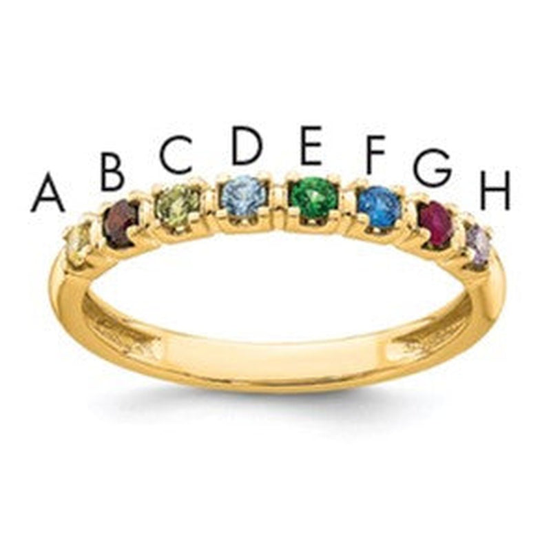 14K yellow gold birthstone ring, synthetic stone