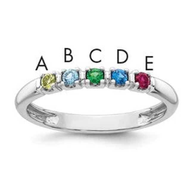 14K white gold birthstone ring