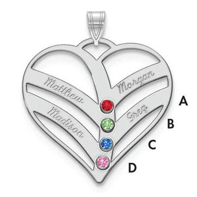 14K white gold birthstone pendant