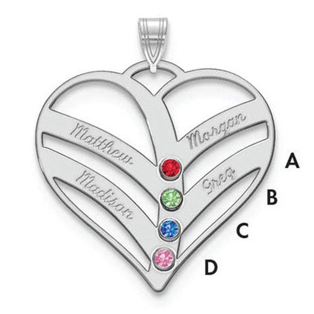 14K white gold birthstone pendant