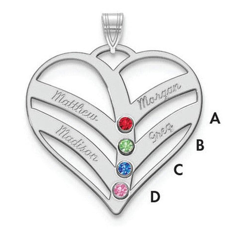 14K white gold birthstone pendant
