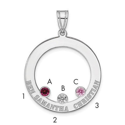 Sterling silver birthstone pendant