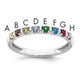 14K White Gold Synthetic 8 Birthstone Mother's Ring