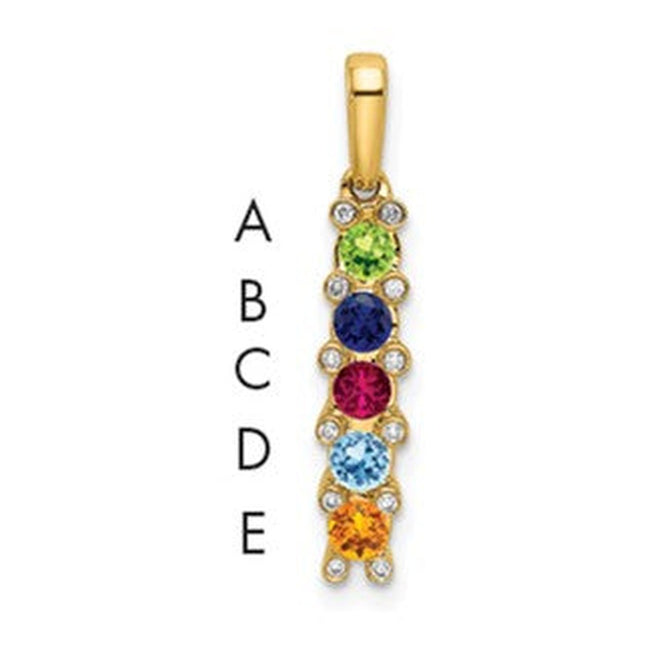 14K Family Jewelry Diamond Semi-Set Pendant, 24 x 4mm