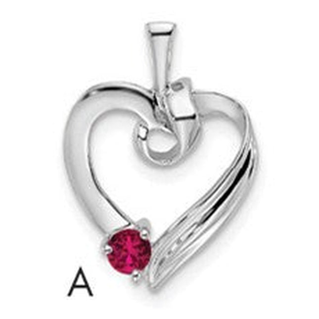 14k White Gold 1 Stone Family Pendant Mounting, 19 x 13mm