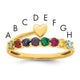 14K Heart with 8 Genuine Birthstone Mother's Ring