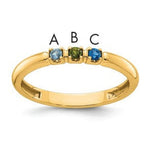 14K Yellow Gold 3 Synthetic Birthstone Mother's Ring view