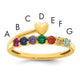 14K Heart with 7 Synthetic Birthstone Mother's Ring