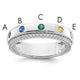 14K White Gold 5 Genuine Birthstone and Diamond Mother's Ring
