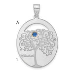 Sterling Silver/Rhod-plated 1 Birthstone with 14K Bezel Family Pendant, 34 x 25mm view