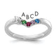 14K WG 4 Birthstone with Diamond with Mother's Ring Semi-mount