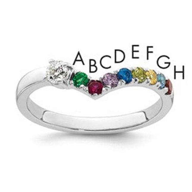 14K white gold diamond birthstone ring
