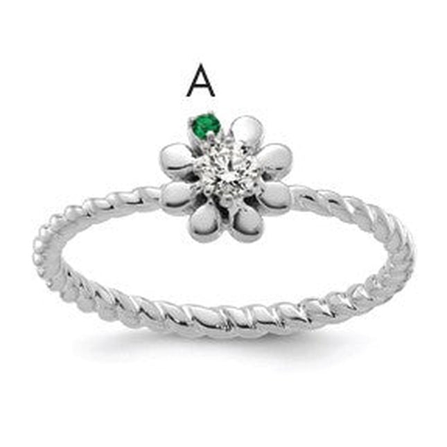 14K gold diamond birthstone ring