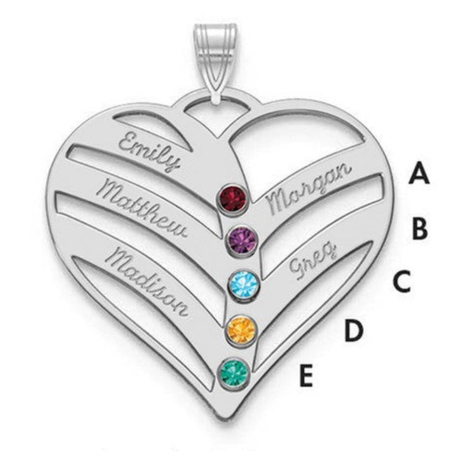 10K white gold birthstone pendant