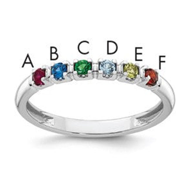 14K white gold birthstone ring