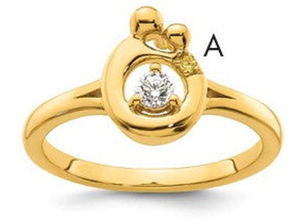 14K gold diamond birthstone ring