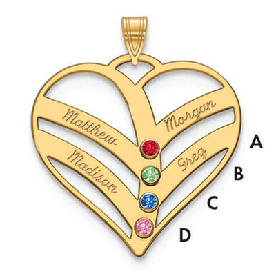 14K yellow gold birthstone pendant