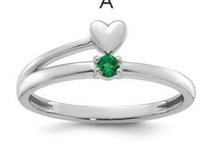 14K white gold birthstone ring