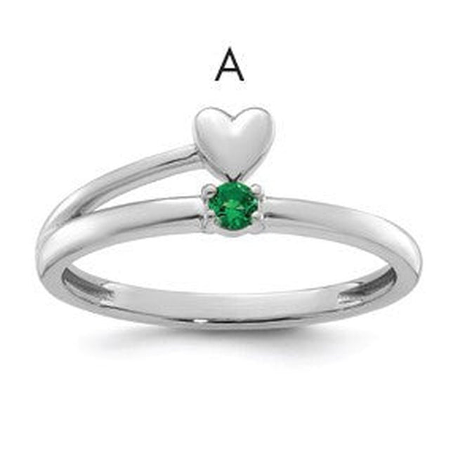 14K white gold birthstone ring