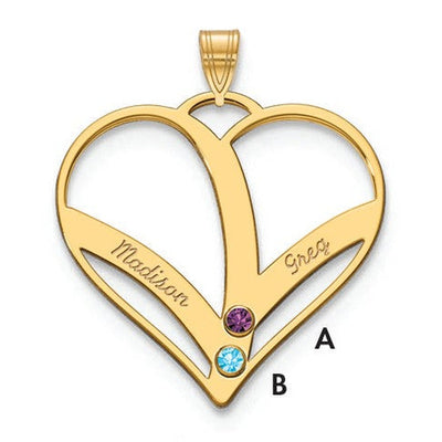 14K yellow gold birthstone pendant