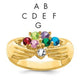 14k 7 Genuine Stone Family Ring