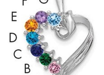 14K white gold family pendant