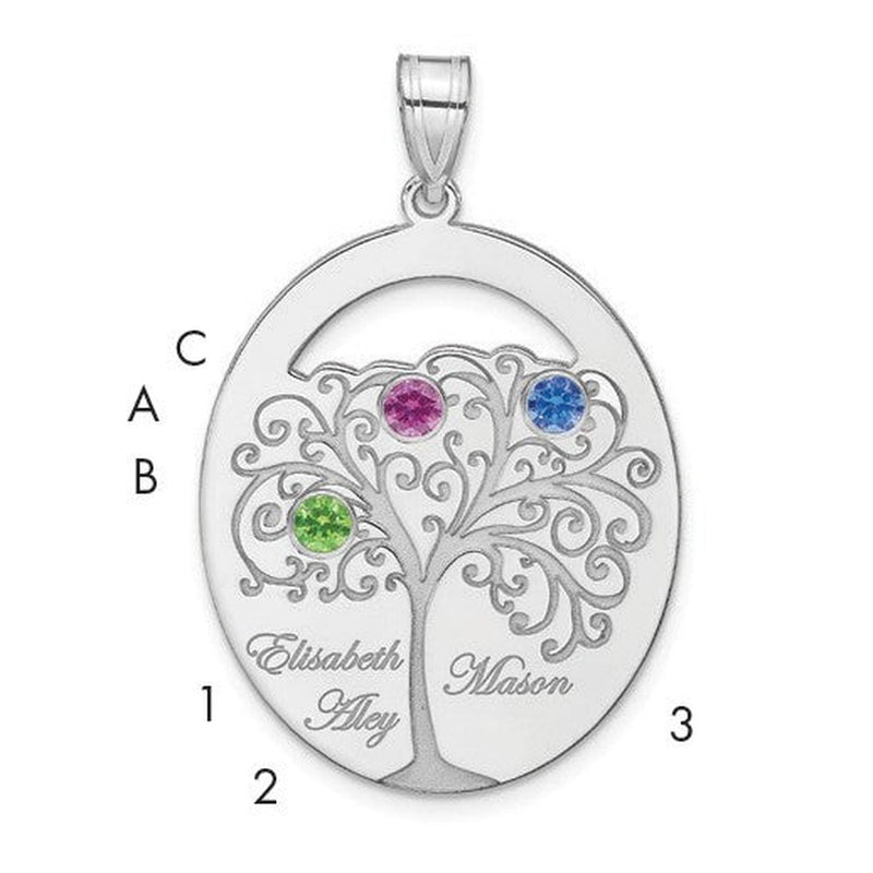 Sterling silver birthstone pendant