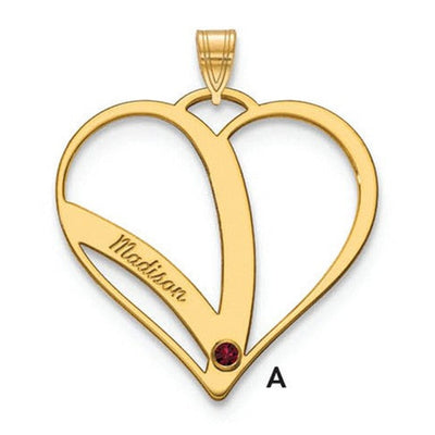 14K yellow gold birthstone pendant