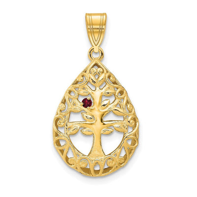 14K yellow gold tree of life pendant