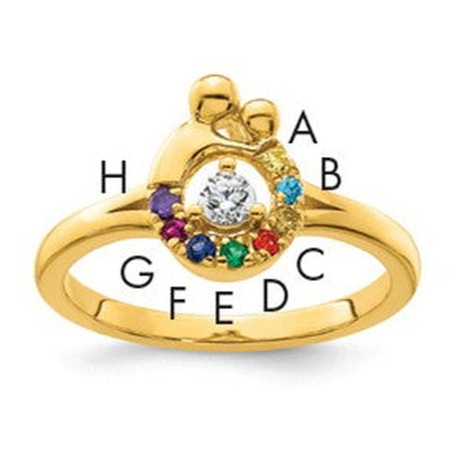 14K gold diamond birthstone ring
