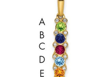 14K gold diamond family pendant