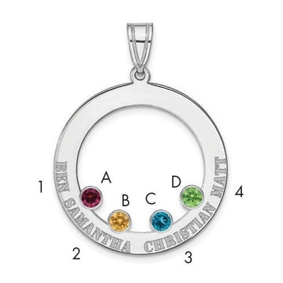 Sterling silver birthstone pendant