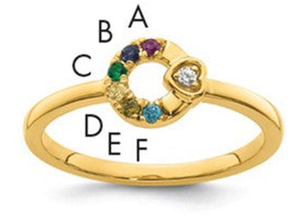 14K gold birthstone ring