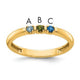 14K Yellow Gold 3 Genuine Birthstone Mother's Ring