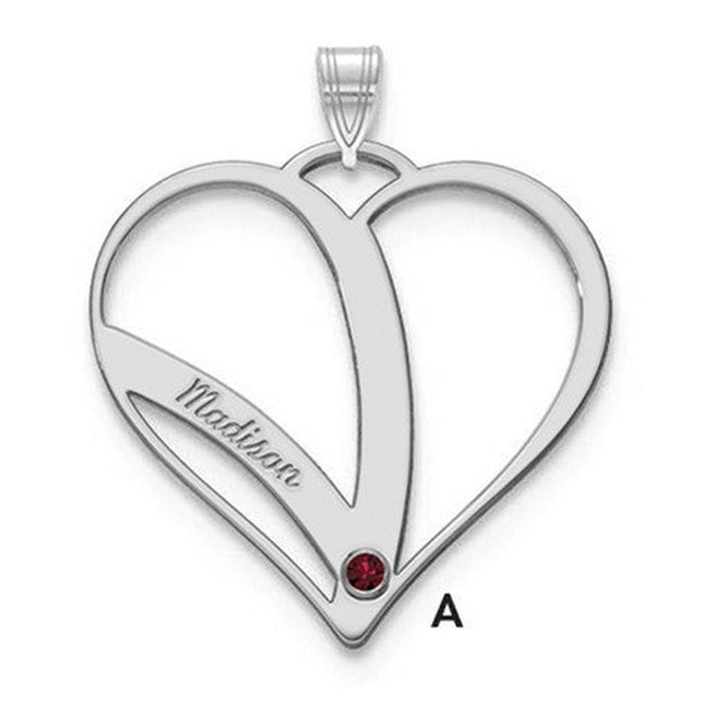 14K white gold birthstone pendant