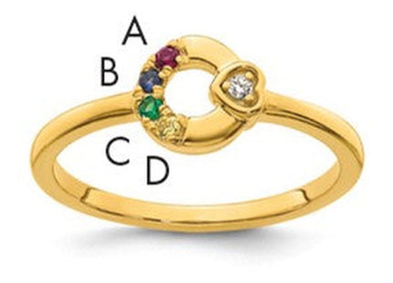 14K gold diamond birthstone ring