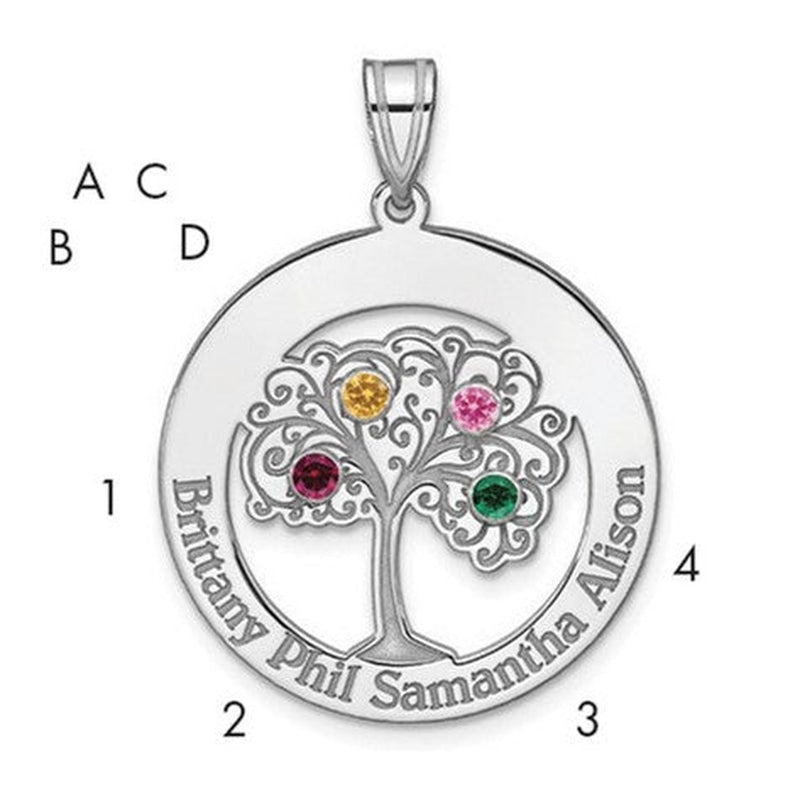 Sterling silver birthstone pendant