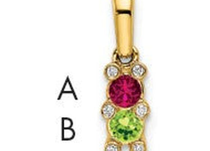 14K yellow gold diamond family pendant