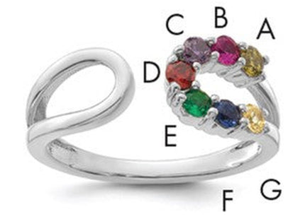 14K white gold birthstone ring