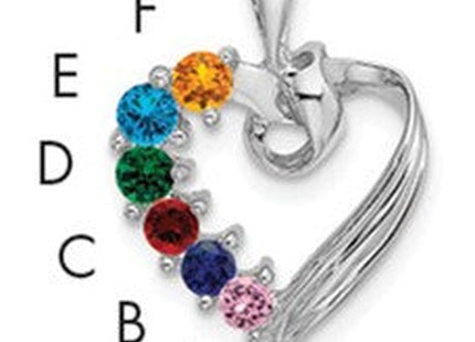 14K white gold family pendant