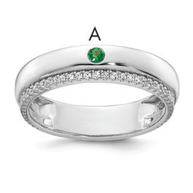 14K white gold diamond birthstone ring