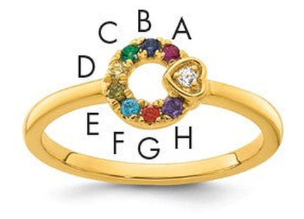 14K gold diamond birthstone ring